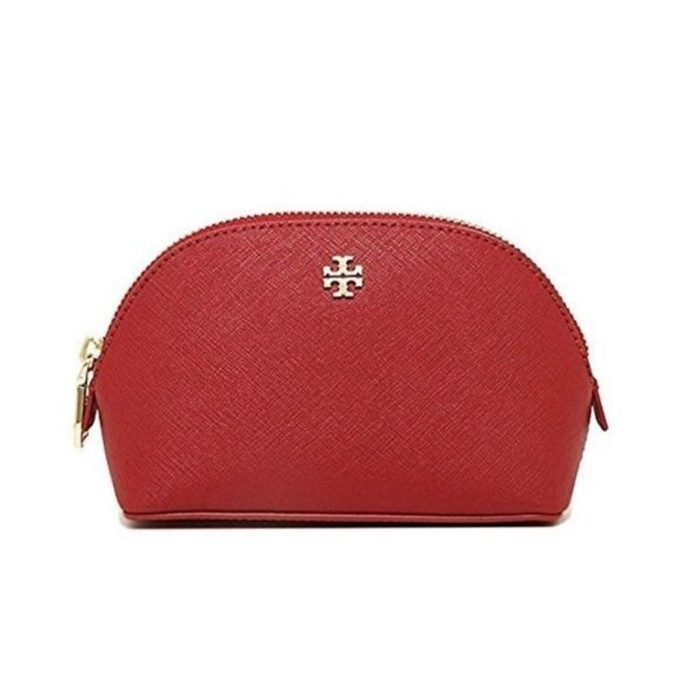 Tory Burch York Leather Beautiful Makeup Bag NWT